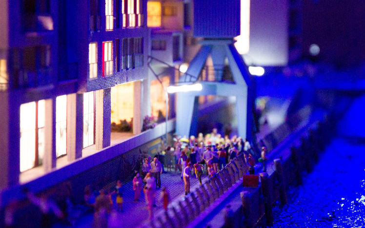 Hamburg Hafencity Fleet Detail Nacht